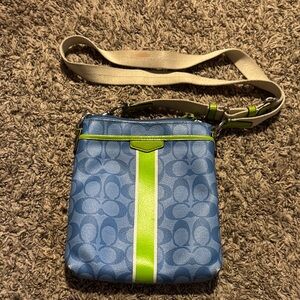 Blue and Green Coach Crossbody Bag